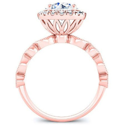 Aubretia Round Moissanite Bridal Set rosegold