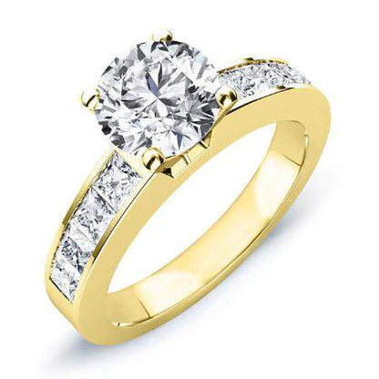 Ayana Round Moissanite Engagement Ring yellowgold