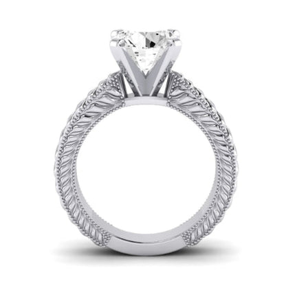 Azalea Diamond Matching Band Only (does Not Include Engagement Ring) For Ring With Round Center whitegold
