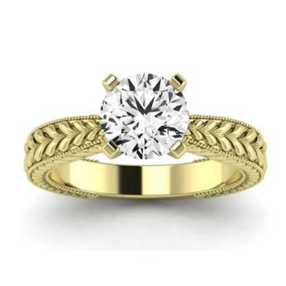 Azalea Diamond Matching Band Only (does Not Include Engagement Ring) For Ring With Round Center yellowgold