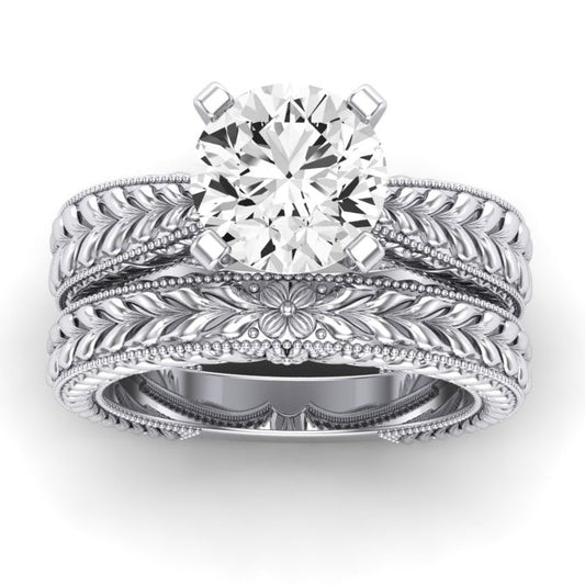 Azalea Diamond Matching Band Only (does Not Include Engagement Ring) For Ring With Round Center whitegold