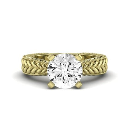 Azalea Diamond Matching Band Only (does Not Include Engagement Ring) For Ring With Round Center yellowgold