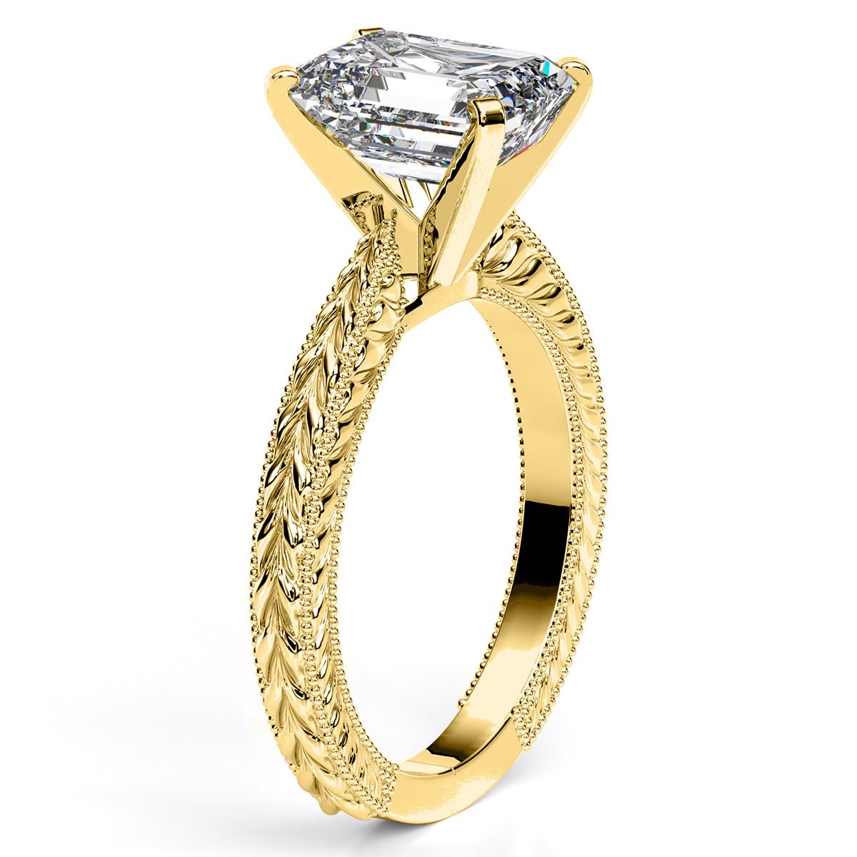 Azalea Emerald Diamond Engagement Ring (Lab Grown Igi Cert) yellowgold