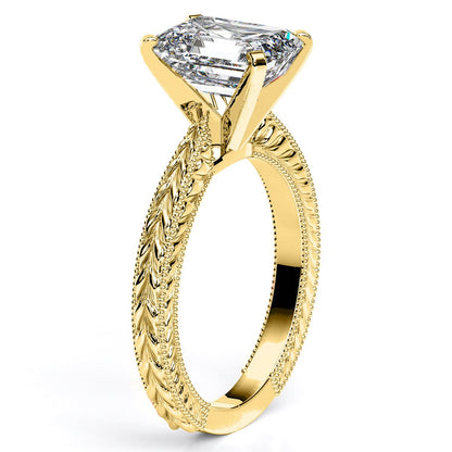 Azalea Emerald Diamond Engagement Ring (Lab Grown Igi Cert) yellowgold