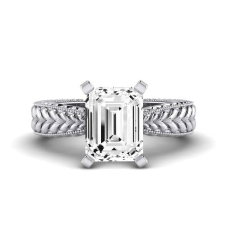 Azalea Emerald Moissanite Bridal Set whitegold