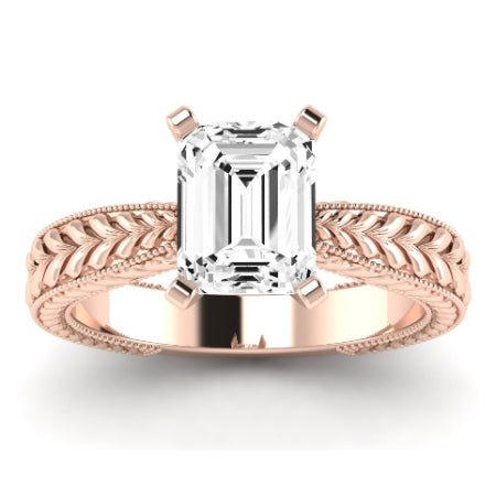 Azalea Emerald Moissanite Bridal Set rosegold