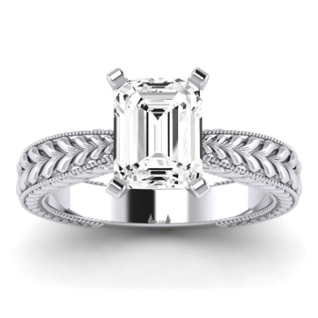 Azalea Emerald Moissanite Bridal Set whitegold
