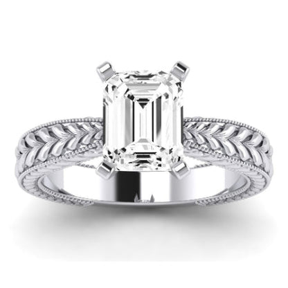 Azalea Emerald Moissanite Bridal Set whitegold