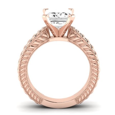 Azalea Emerald Moissanite Bridal Set rosegold