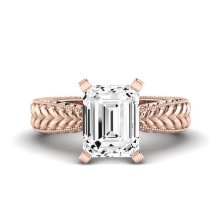 Azalea Emerald Moissanite Bridal Set rosegold