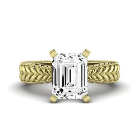 Azalea Emerald Moissanite Bridal Set yellowgold