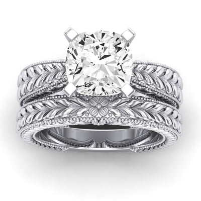 Azalea Diamond Matching Band Only (does Not Include Engagement Ring) For Ring With Cushion Center whitegold