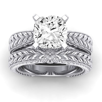 Azalea Diamond Matching Band Only (does Not Include Engagement Ring) For Ring With Cushion Center whitegold