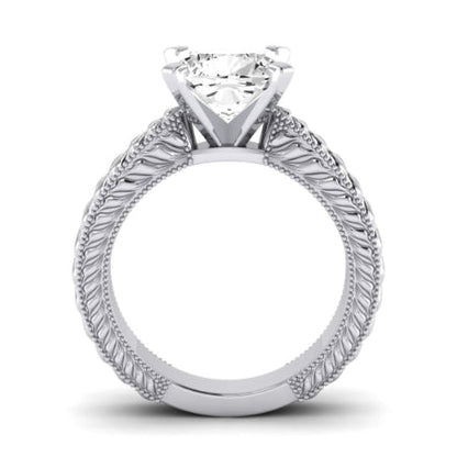 Azalea Diamond Matching Band Only (does Not Include Engagement Ring) For Ring With Cushion Center whitegold