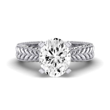 Azalea Diamond Matching Band Only (does Not Include Engagement Ring) For Ring With Oval Center whitegold