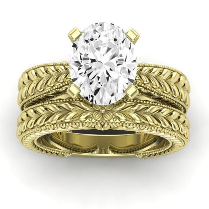 Azalea Diamond Matching Band Only (does Not Include Engagement Ring) For Ring With Oval Center yellowgold