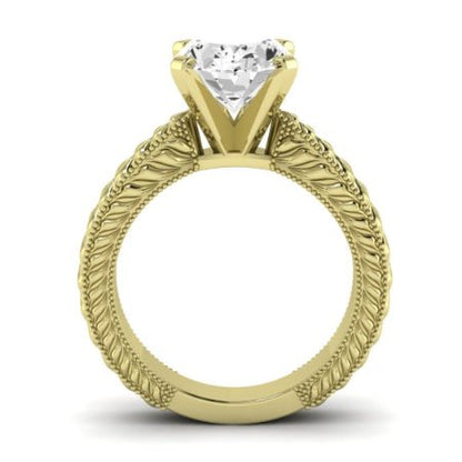 Azalea Diamond Matching Band Only (does Not Include Engagement Ring) For Ring With Oval Center yellowgold