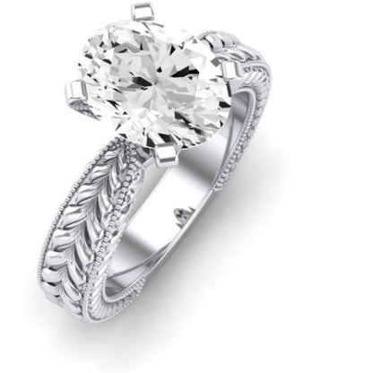 Azalea Diamond Matching Band Only (does Not Include Engagement Ring) For Ring With Oval Center whitegold
