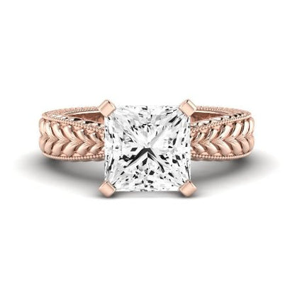 Azalea Diamond Matching Band Only (does Not Include Engagement Ring) For Ring With Princess Center rosegold