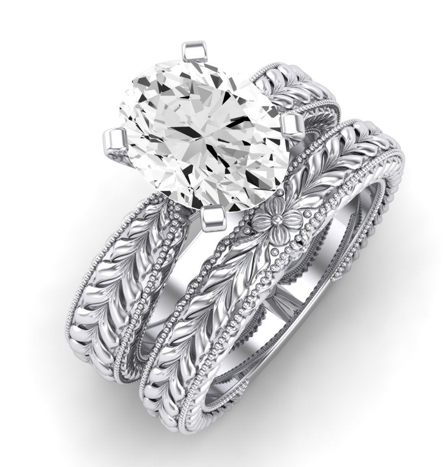Azalea Oval Moissanite Bridal Set whitegold