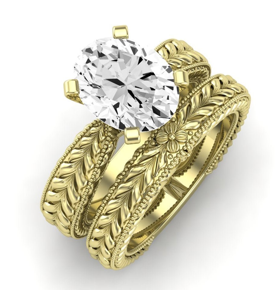 Azalea Oval Moissanite Bridal Set yellowgold