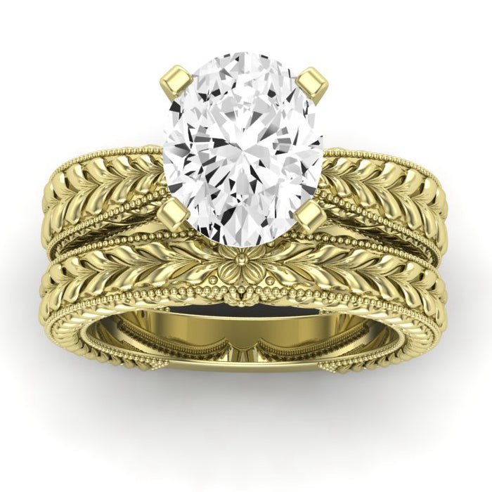 Azalea Oval Moissanite Bridal Set yellowgold