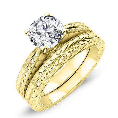 Azalea Round Moissanite Bridal Set yellowgold