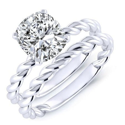Balsam Cushion Moissanite Bridal Set whitegold