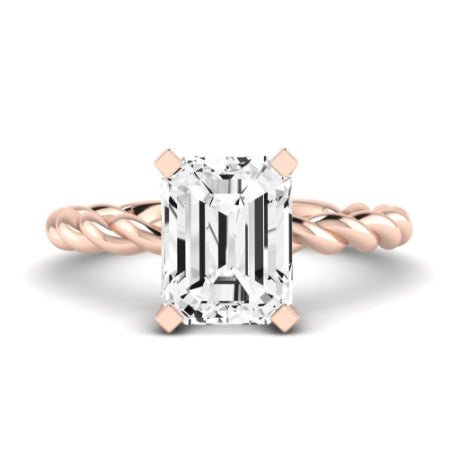 Balsam Diamond Matching Band Only ( Engagement Ring Not Included)   For Ring With Emerald Center rosegold