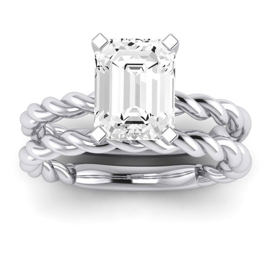 Balsam Diamond Matching Band Only ( Engagement Ring Not Included)   For Ring With Emerald Center whitegold