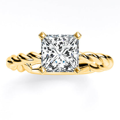 Balsam - GIA Natural Princess Diamond Engagement Ring - BeverlyDiamonds