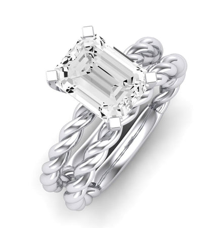 Balsam Diamond Matching Band Only ( Engagement Ring Not Included)   For Ring With Emerald Center whitegold