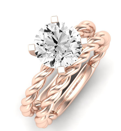 Balsam Diamond Matching Band Only (does Not Include Engagement Ring) For Ring With Round Center rosegold