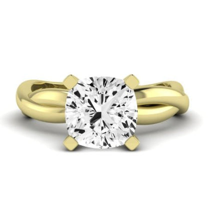 Baneberry Diamond Matching Band Only (does Not Include Engagement Ring)  For Ring With Cushion Center yellowgold