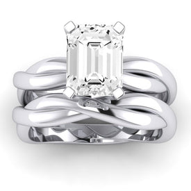 Baneberry Diamond Matching Band Only (does Not Include Engagement Ring)  For Ring With Emerald Center whitegold