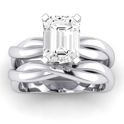 Baneberry Diamond Matching Band Only (does Not Include Engagement Ring)  For Ring With Emerald Center whitegold