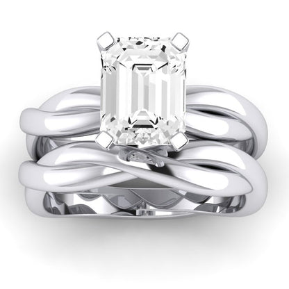 Baneberry Diamond Matching Band Only (does Not Include Engagement Ring)  For Ring With Emerald Center whitegold