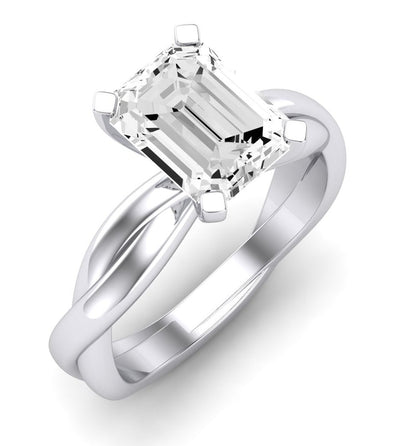 Baneberry Emerald Diamond Engagement Ring (Lab Grown Igi Cert) whitegold