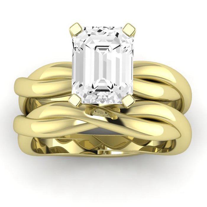 Baneberry Emerald Moissanite Bridal Set yellowgold
