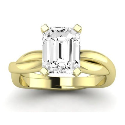 Baneberry Emerald Moissanite Bridal Set yellowgold