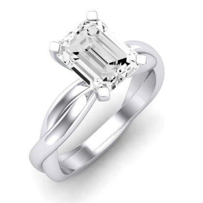 Baneberry Emerald Moissanite Bridal Set whitegold