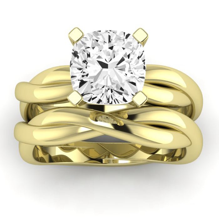 Baneberry Diamond Matching Band Only (does Not Include Engagement Ring)  For Ring With Cushion Center yellowgold