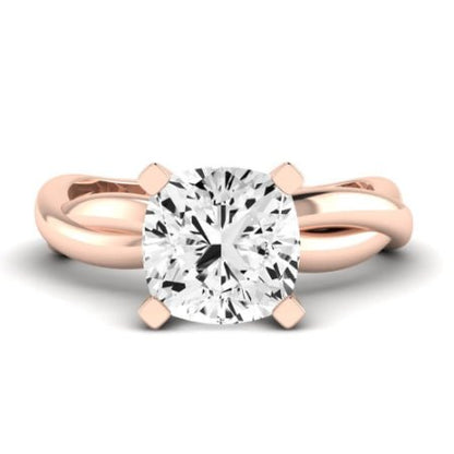 Baneberry Diamond Matching Band Only (does Not Include Engagement Ring)  For Ring With Cushion Center rosegold