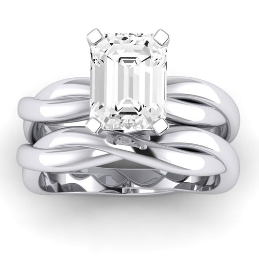 Baneberry Diamond Matching Band Only (does Not Include Engagement Ring)  For Ring With Emerald Center whitegold
