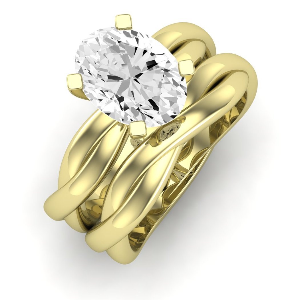 Baneberry Oval Moissanite Bridal Set yellowgold