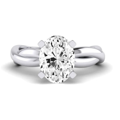 Baneberry Oval Moissanite Bridal Set whitegold