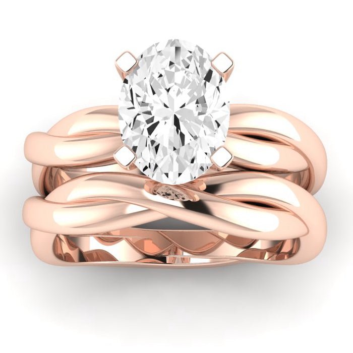 Baneberry Oval Moissanite Bridal Set rosegold