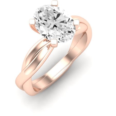 Baneberry Oval Moissanite Bridal Set rosegold