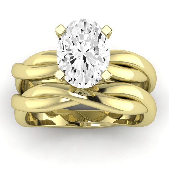 Baneberry Oval Moissanite Bridal Set yellowgold
