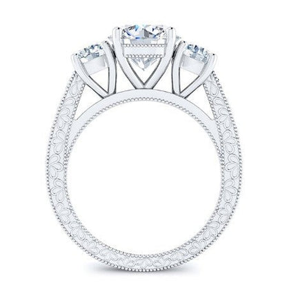 Belladonna Cushion Moissanite Bridal Set whitegold